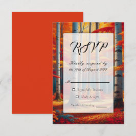 Rustic Birch Träd Fall Wedding OSA Kort