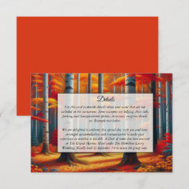 Rustic Birch Träd Fall Wedding Tilläggskort