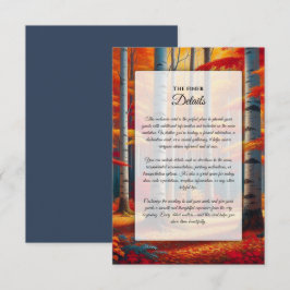 Rustic Birch Träd Fall Wedding Tilläggskort