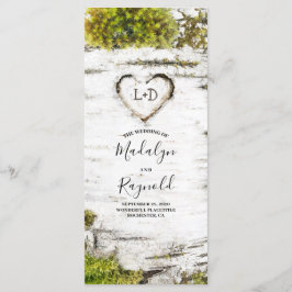 Rustic Birch Träd Heart Fall Wedding Program