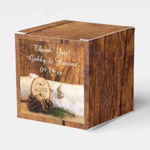 Rustic Birch Träd och Barn Wood Woodland Bröllop Presentaskar