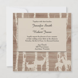 Rustic Birch Träd och Hjort Wedding bjudande Inbjudningar
