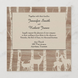 Rustic Birch Träd och Hjort Wedding bjudande Inbjudningar