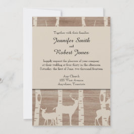 Rustic Birch Träd och Hjort Wedding bjudande Inbjudningar
