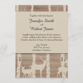 Rustic Birch Träd och Hjort Wedding bjudande Inbjudningar