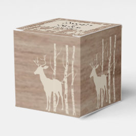 Rustic Birch Träd och Hjort Wedding Favor Box Presentaskar
