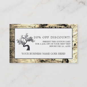 Rustic Birch Träd, Rabcount Voucher Rabattkort