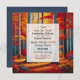 Rustic Birch Tree Fall Wedding Inbjudningar