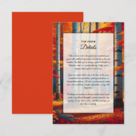 Rustic Birch Tree Fall Wedding Tilläggskort