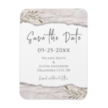 Rustic Birch Wood Save Date bröllop