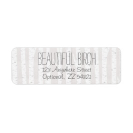 Rustic Birch Wood Träd Trunks Returadress Etikett