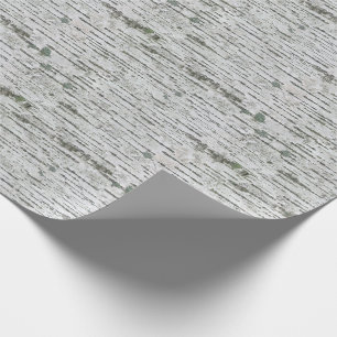 Rustic Birch Wood White Grått Struktur Presentpapper