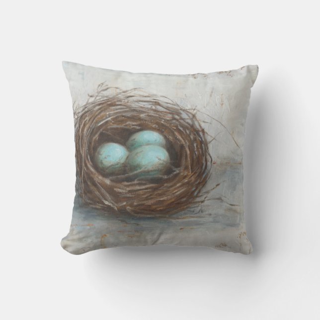 Rustic Bird Nest - Blue Kudde (Framsida)