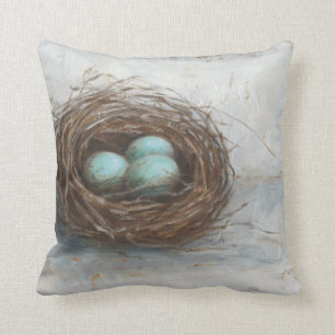 Rustic Bird Nest - Blue Kudde
