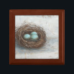 Rustic Bird Nest - Blue Minnesask<br><div class="desc">Rustic Bird Nest I av Ethan Harper. Blåägg som förvaras i ett fågelhem.</div>