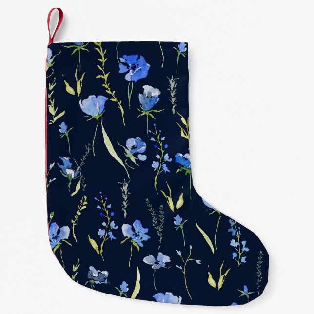 Rustic Blåa blommor: Botanisk illustration. Liten Julstrumpa (Framsidan)