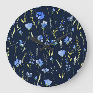 Rustic Blåa blommor: Botanisk illustration. Stor Klocka
