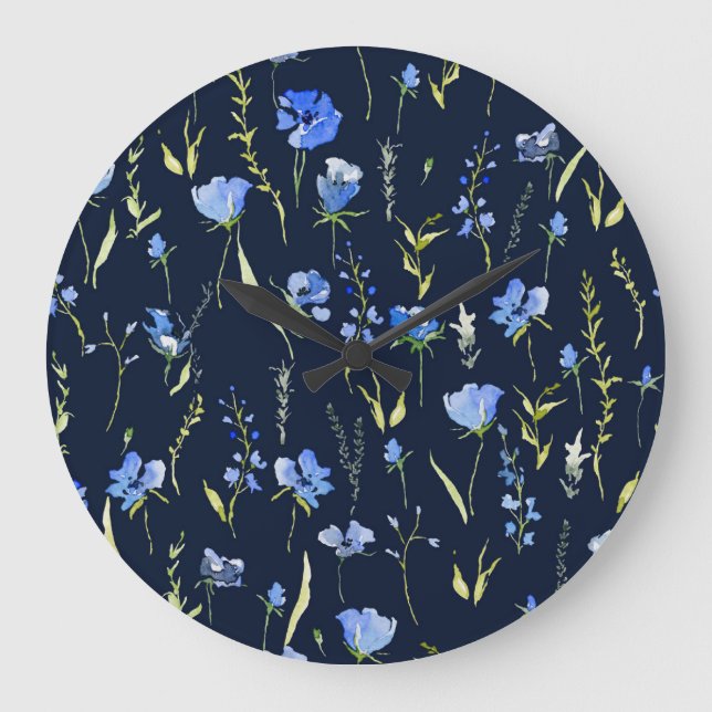 Rustic Blåa blommor: Botanisk illustration. Stor Klocka (Framsida)