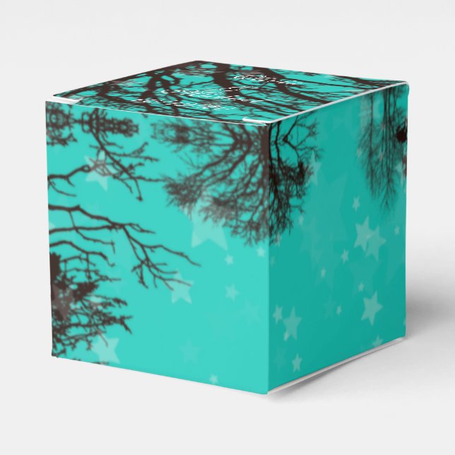 Rustic Black and Blue Evening Wedor Favor Box Presentaskar (Framsidan Sidan)