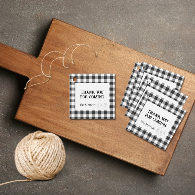 Rustic Black and White Buffalo Play Gåvor Etiketter (Skapare uppladdad)