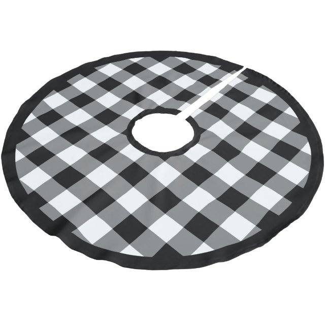 Rustic Black and White Buffalo Play Julgransmatta Borstad Polyester (Vinklad)