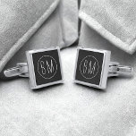 Rustic Black and White Monogram Silver Cufflinks Silverpläterade Manschetterknappar<br><div class="desc">Lägg till din Bridesmans initialer till den vackra faux chalkboard-effekten silver cufflinks. Perfekten tackar dig för hans gåva. Kan användas för din Groomsman eller Hedersman - vilken medlem som helst i brudens sida.</div>