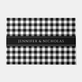 Rustic Black and White Play Gingham Namn