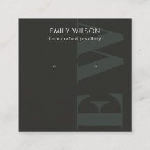 Rustic Black Bold Monogram Stud Earring Visning