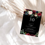 Rustic Black Botanical 30års födelsedag Party Inbjudningar<br><div class="desc">Den här roliga,  svarta,  botaniska 30års födelsedag-partiinbjudan är perfekt för en klassisk födelsedagsfest. Utformningen har en grumlig,  röd,  marin,  blå och  strålande och roliga,  handmålade blommor i svart bakgrund,  inspirerande naturskönhet.</div>