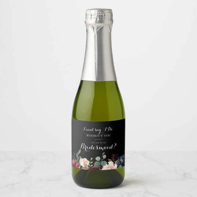 Rustic Black Botanical Bridesmaid Frieri (Framsida)