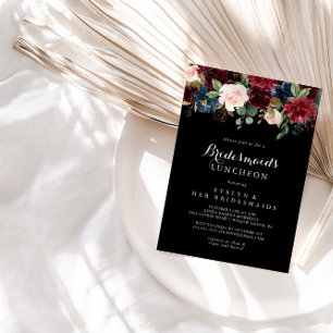 Rustic Black Bridesmaids Luncheon Shower Inbjudningar