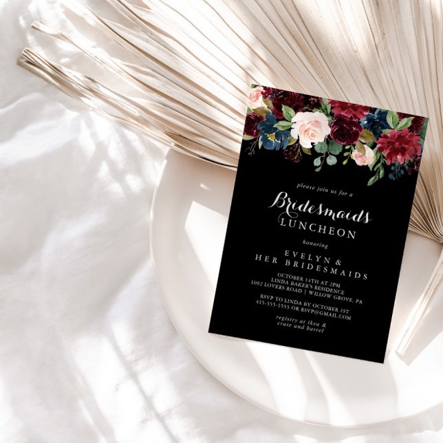 Rustic Black Bridesmaids Luncheon Shower Inbjudningar (Skapare uppladdad)
