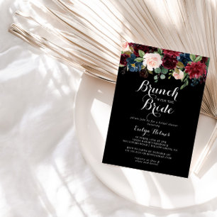 Rustic Black Brunch med Bride Shower Inbjudningar