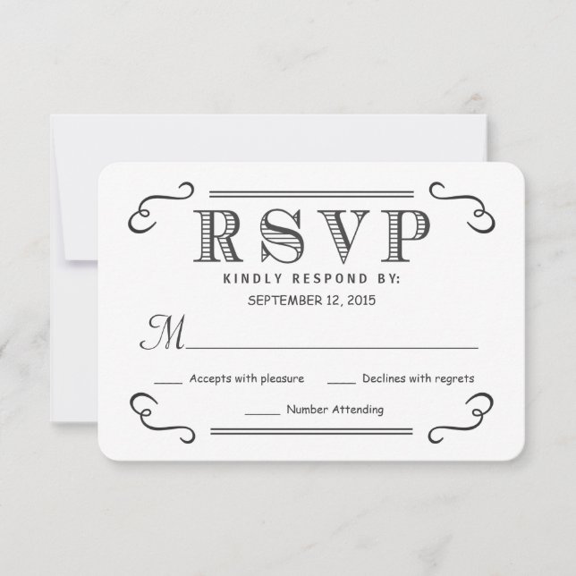 Rustic Black Burlap OSA Bröllop Reply Kort (Framsida)