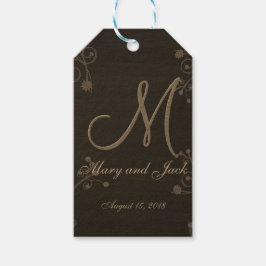 Rustic Black Chalk Chalkboard 3d Monogram Presentetikett