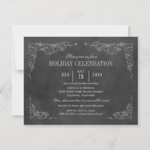 Rustic Black Chalkboard Helgdag Firande Inbjudningar