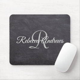 Rustic Black Chalkboard Monogram Musmatta