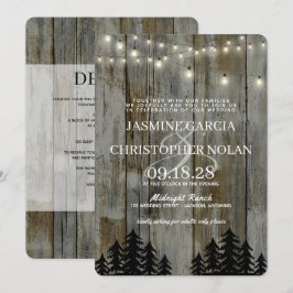 Rustic Black Forest med närmare uppgifter Bröllop Inbjudningar