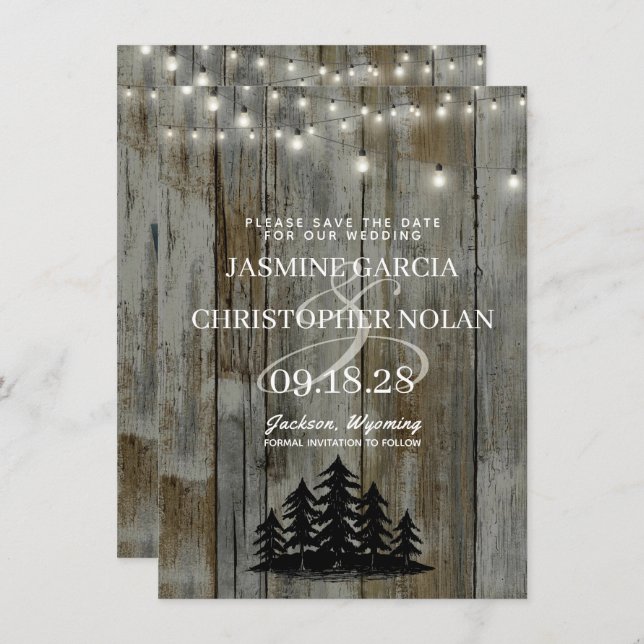 Rustic Black Forest Spara Datumet (Fram/baksida)