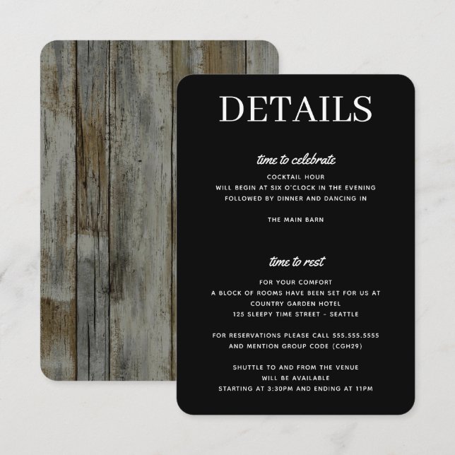 Rustic Black Forest Tilläggskort (Fram/baksida)