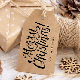 Rustic Black God jul Gift-Märkre Presentetikett