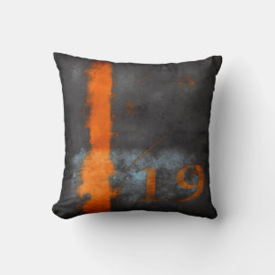 Rustic Black Grått Orange med rand och 19 Kudde