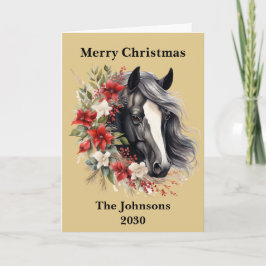 Rustic Black jul Horse WAN Helgdag Helgkort