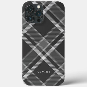 Rustic Black och Grått Tartan Play med Namn