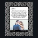 Rustic Black Personligt bröllp Photo Giftermål Vow Poster<br><div class="desc">Minneshögtidlighålla din bröllopsdag genom att visa era bröllop-löften på dessa vackra poster. Den enkla, rustiska designen har snyggt-typografi och en snyggt löv mönster-bakgrund. Texten kan vara lätt att personlig med dina bröllop-löften, och du kan lägga till ett eget foto, en plats i bröllop och ett bröllop-datum för att skapa din...</div>
