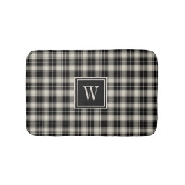 Rustic Black Play Mönster med Monogram Badrumsmatta