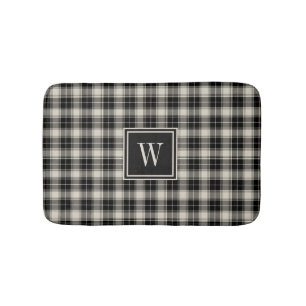 Rustic Black Play Mönster med Monogram Badrumsmatta