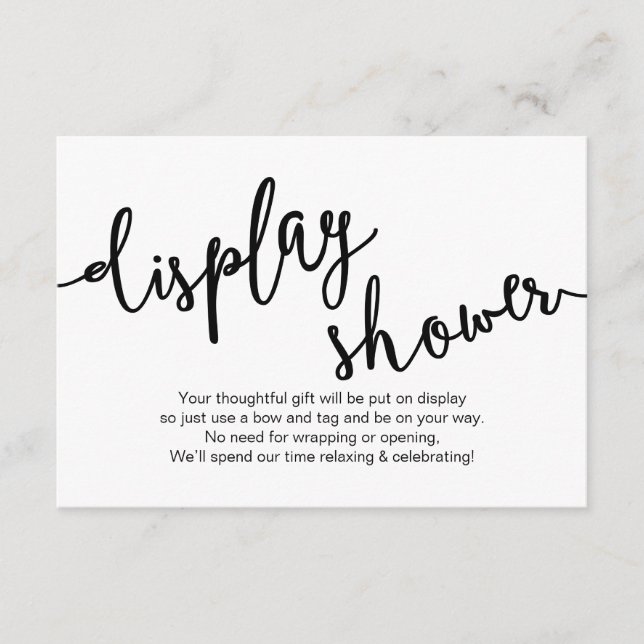 Rustic Black Scrip, Visning Shower Tilläggskort (Framsida)