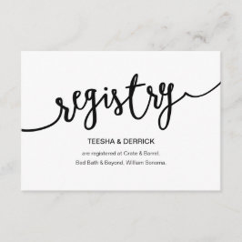 Rustic Black Script, Bröllop Registry Tilläggskort