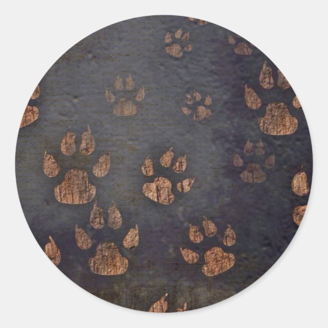 Rustic Black Tass Mönster Runt Klistermärke (Framsida)